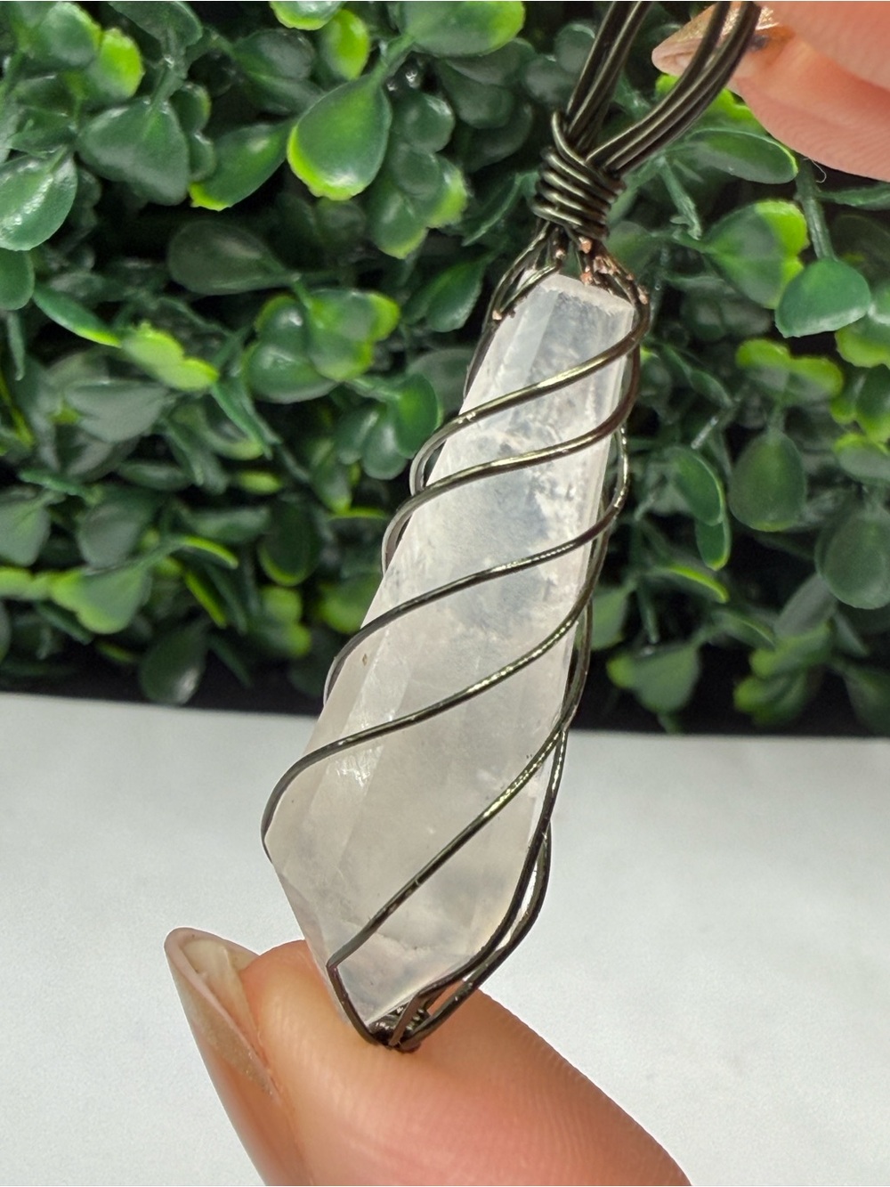 Handcrafted Moonstone Wand Pendant - Created by local artisan